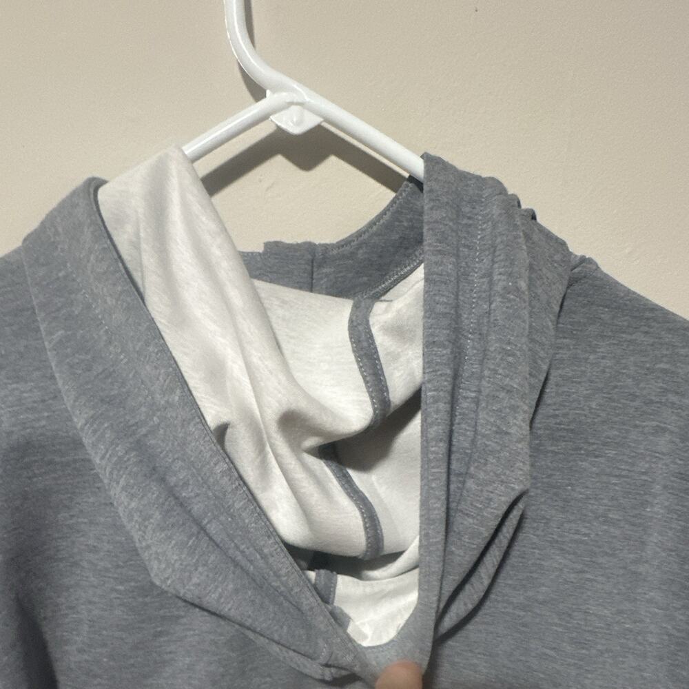 GapFit Performance Men's Gray Full Zip Hooded Hoodie w/ Pockets Size L - Picture 8 of 9